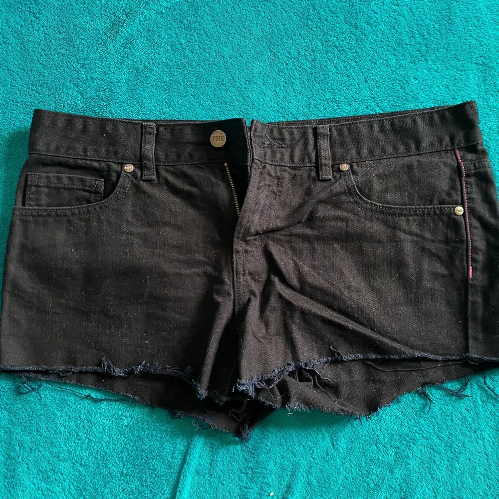 PINK Black Jean Shorts